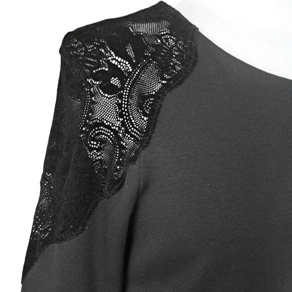 PIETRO BRUNELLI Black Maternity A-line Dress Small Lace Shoulder Office Party - Picture 7 of 12